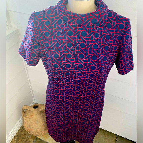 Classic 1960’s Navy & Red Stewardess Style Dress - Jackie O Style - Picture 6 of 9